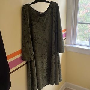 Suede green dress